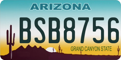 AZ license plate BSB8756