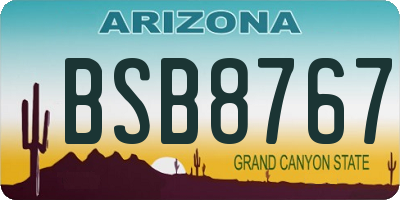 AZ license plate BSB8767