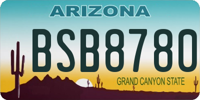AZ license plate BSB8780