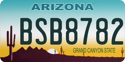 AZ license plate BSB8782