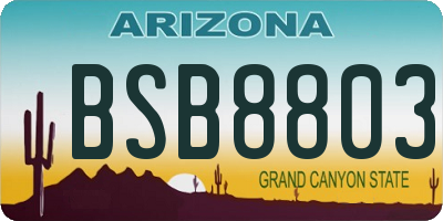 AZ license plate BSB8803
