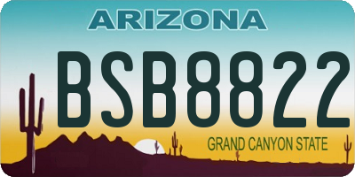 AZ license plate BSB8822