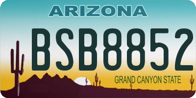 AZ license plate BSB8852