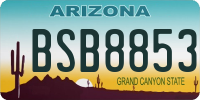 AZ license plate BSB8853