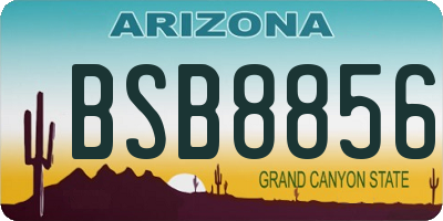 AZ license plate BSB8856
