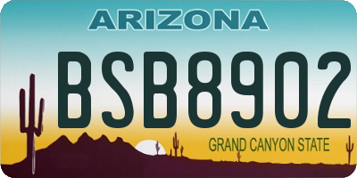 AZ license plate BSB8902