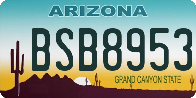 AZ license plate BSB8953