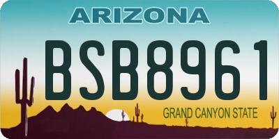 AZ license plate BSB8961