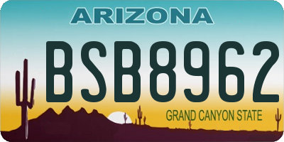 AZ license plate BSB8962