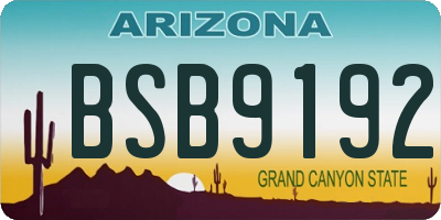 AZ license plate BSB9192