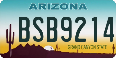 AZ license plate BSB9214