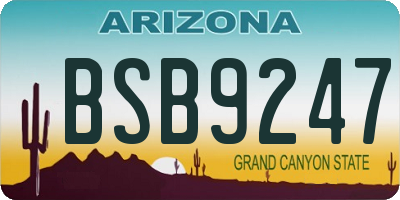 AZ license plate BSB9247