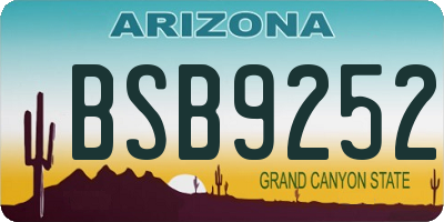 AZ license plate BSB9252