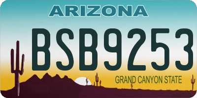 AZ license plate BSB9253