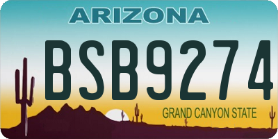 AZ license plate BSB9274