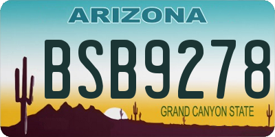 AZ license plate BSB9278