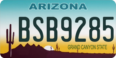 AZ license plate BSB9285