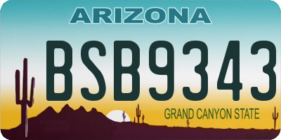 AZ license plate BSB9343