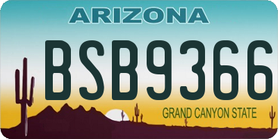 AZ license plate BSB9366