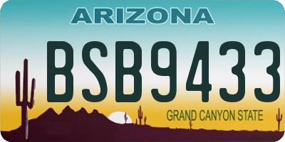 AZ license plate BSB9433