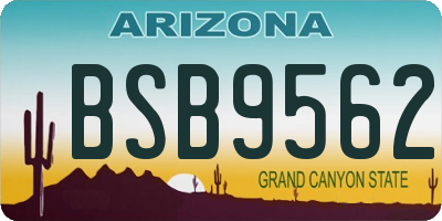 AZ license plate BSB9562