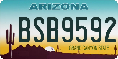 AZ license plate BSB9592