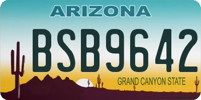 AZ license plate BSB9642