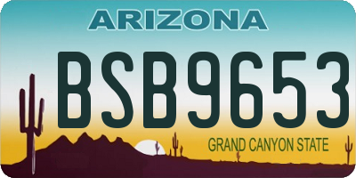 AZ license plate BSB9653