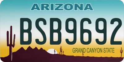 AZ license plate BSB9692