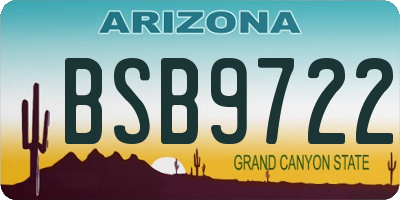 AZ license plate BSB9722