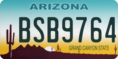 AZ license plate BSB9764
