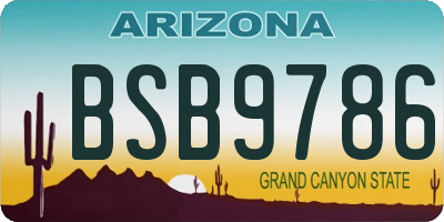 AZ license plate BSB9786