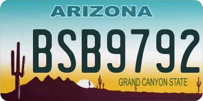 AZ license plate BSB9792