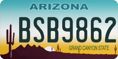 AZ license plate BSB9862