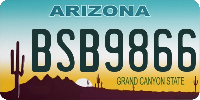 AZ license plate BSB9866