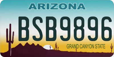 AZ license plate BSB9896