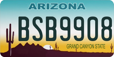AZ license plate BSB9908