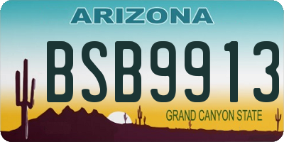 AZ license plate BSB9913