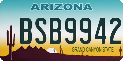 AZ license plate BSB9942