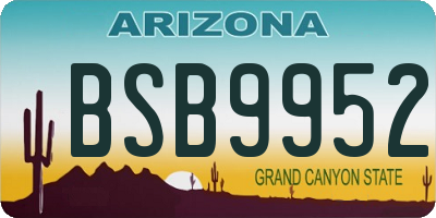 AZ license plate BSB9952