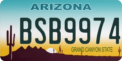 AZ license plate BSB9974