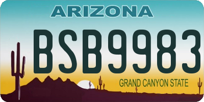 AZ license plate BSB9983