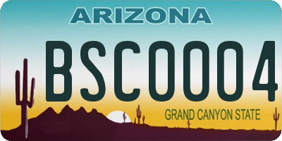 AZ license plate BSC0004