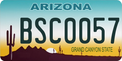 AZ license plate BSC0057