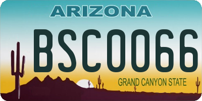 AZ license plate BSC0066