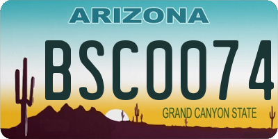 AZ license plate BSC0074