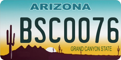 AZ license plate BSC0076