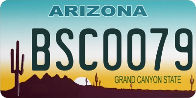 AZ license plate BSC0079