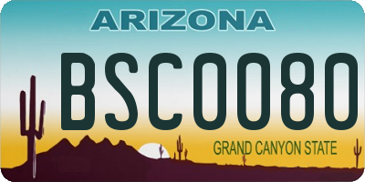 AZ license plate BSC0080