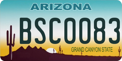 AZ license plate BSC0083